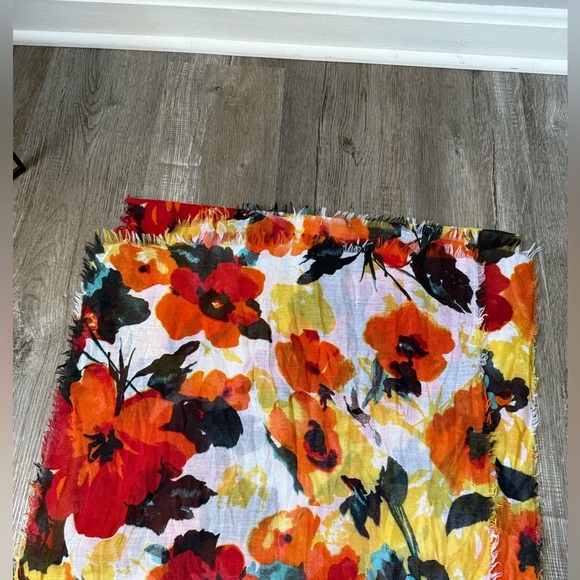 Fashion Scarf Head Neck Scarf Floral Hippie Boho Multi Color Orange Blue White - Picture 2 of 5